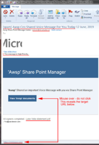 Example Phishing Email
